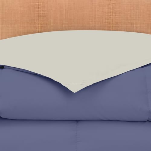 Image of Modern Threads Down Alternative Reversible Comforter Blue /Cream Queen