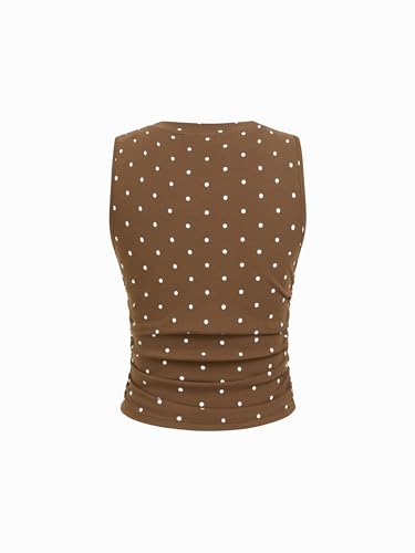 Image of CIDER Womens Tank Tops Sleeveless High Neck Ruched Crop Tops Going Out Casual Basic Ribbed Shirt Summer Fashion Clothing