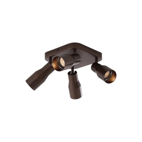 Qazqa Moderno Foco empotrado de techo bronce oscuro GU10 cuadrado 50 mm 4 luces - Stanley Aluminio Cuadrada/Redonda Adecuado para LED Max. 4 x 10 Watt