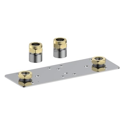 KeyPlumb Bar Shower Fixing Plate, Silver and Gold