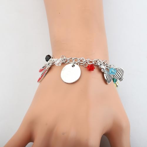 Princess Charm Bracelet Red Themed Inspired Jewelry Movie Character Gifts for Movie Lover Anime Gifts Cosplay Jewelry3