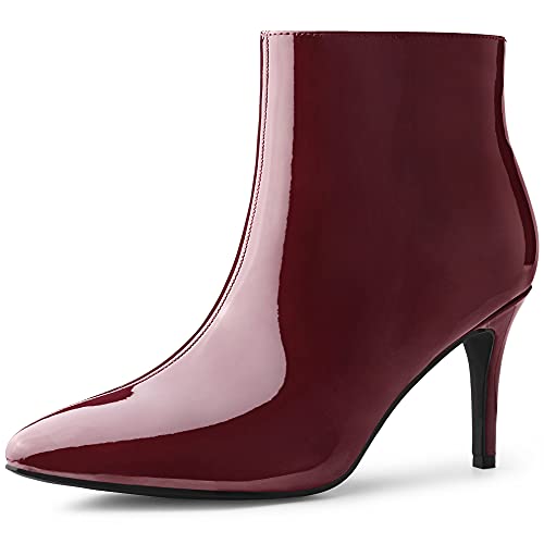 Allegra K Women's Pointed Toe Stiletto Heel Ankle Heeled Boots