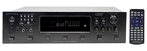 Technical Pro H12X500UBT 6000w 6-Zone 12-Speaker Bluetooth Home Theater Receiver Receiver Bundle with Pair Rockville HC85 Black 8