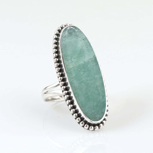 Nkg Amazonite Ring 925 Sterling Silver Oval Shape Ring Big Amazonite Ring For Women Handmade Gift Ring Statement Ring Scorpio Birthstone Gift For Her Green Gemstone Ring By Nkg thumb #1