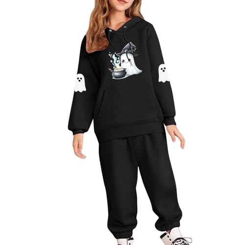 Kids Girl Boy Hoods Outfits Sweatshirt 2PC Sweatsuits for Child Long Sleeve Matching Festival Halloween Two Piece with Hood Outfit 2PC Tracksuits 2025 10 Years