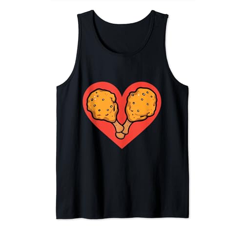 I Love Fried Chicken Funny Heart Fried Chickens Comida rápida Camiseta sin Mangas