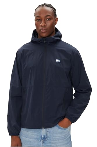 Tommy Jeans Herren Windbreaker Jacke Chicago mit Kapuze, Blau (Dark Night Navy), XL – Ansicht 1