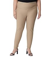 AMYDUS Plus Size Women Tummy Tucker Jeggings | High-Waist | Stretchable | Skinny Fit | Wide Waistband | Cloud Soft Fabric | Tummy Shaper Pants for Women - L to 9 XL Fawn