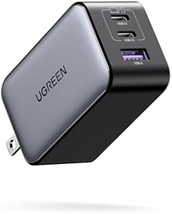 UGREEN Nexode 充電器 タイプC 急速充電器 65W PD GaNII窒化ガリウム USB-C*2とUSB-A*1 PD3.0 PPS規格対応 折り畳み式 MacBook iPad Pro iPhone Ga