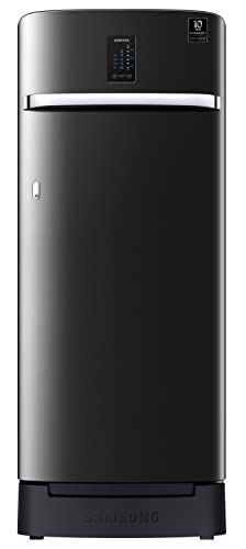 Image of Samsung 209L 3 Star Inverter Direct-Cool Single Door Digi-Touch Curd Maestro Refrigerator Appliance (RR23C2K33BX /HL,Luxe Black) Base Stand Drawer