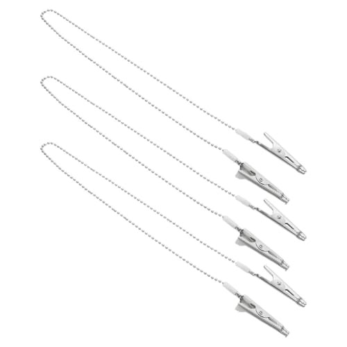 Gatuida 3 Pièces Pinces à Bavoir avec Chaînette Métallique, Clips à Ressort en Plastique, Porte-serviettes Réutilisable pour Adultes et Personnes Âgées, Usage Professionnel en Cabinet et