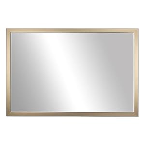 Frame My Mirror Gold Framed Mirror, 30″ x 36″ Champagne Bronze Mirror for Bathroom, Wood Frame, True Reflections Glass, Ellis Design, Hangs Horizontally or Vertically, Made in USA