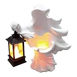 cracker barrel ghost with lantern halloween ornament ornament resina ghost senza volto scultura bianca resina halloween ghost light per halloween decor 3.94x5.91x7.87 pollice con abbottini giardino