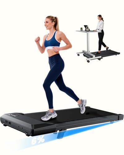 DeerRun Walking Pad with Manual Incline, Quiet Under-Desk Treadmill