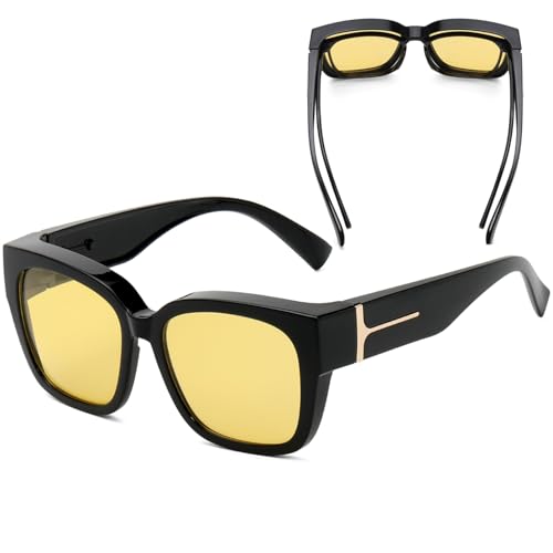 Night Vision Driving Glasses for Women Men Polarized Fit Over Prescription Glasses Anti Glare Fit Night Drive2