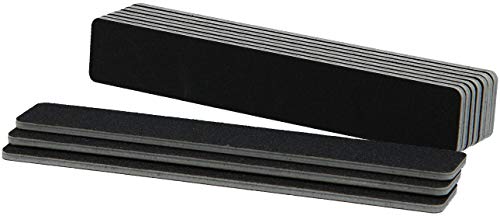 99nails 10 Stück Premium Nagelfeile Eckig Big-Square Schwarz Nagelstudio Feile 100/180 Körnung Profifeile Premium Feile