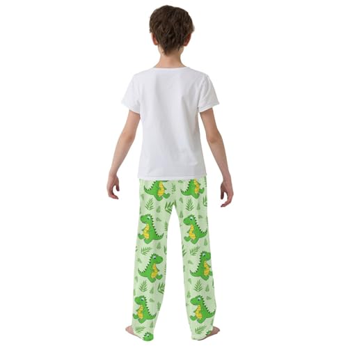 ZZKKO Funny Green Dinosaurs Boys Pants for Kids Jogger Pants with Pockets S-XL3