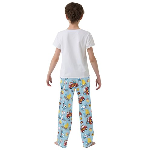 ZZXXB Cartoon Police Car Boys Long Pants Soft Trousers Elastic Waist Kids Lounge Bottoms with Pockets S-XL3