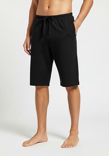 Image of Andrew Scott Men's 3 Pack Soft & Light Cotton Drawstring Yoga Lounge & Sleep Jam Shorts /Jersey Shorts with Pockets