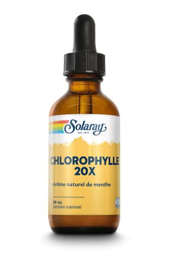 Solaray Chlorophylle 20x Liquide | Purifier, Cure Détox, Renforcer | ultra concentré | Chlorophylle cuivrique | Extraite de la feuille de murier | 83 doses (1 dose = 30 gouttes) flacon de 59ml
