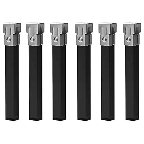 Miroytengo Juego de 6 Patas Cuadradas 25 cm Metálicas con Abrazadera para Somier Tubo 30x30 mm