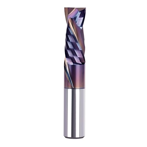 SpeTool Spiral Compression Router Bit with Coating 1/2 Inch Shank 1-1/4 Cutting Diameter Extra Long 3 InchSolid Carbide Router Bit Up Douwn Spiral Router Bits End Mill for CNC Wood Carving