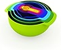 Joseph Joseph Nest 9 Nesting Bowls Set with Mixing Bowls Measuring Cups Sieve Colander, 9-Piece, Multicolored
