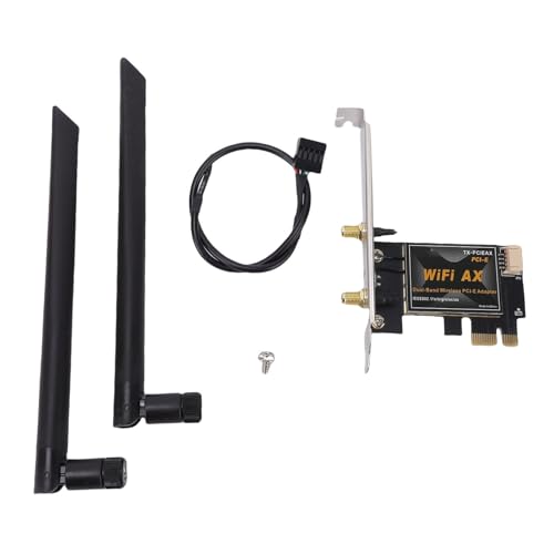 Tarjeta WiFi 6 PCIe para PC de Escritorio, Adaptador Inalámbrico de Banda Dual 2.4GHz 5GHz, Bluetooth 5.4, NGFF M.2, con Doble Antena 8dBi, Cifrado WPA3 miniatura 7
