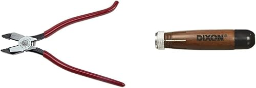 Klein Tools D201-7CSTA Linesman Alicates laterales, cortadores laterales con acción cargada por resorte y Dixon - DIX00500 Soporte industrial de