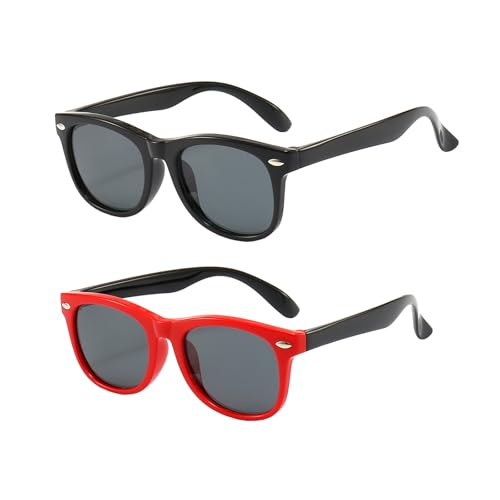 Image of FANNYGO 3 Pack Kids Sunglasses for Boys Girls Kid children's Polarized Sunglasses Age 3-10