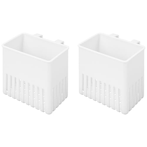 Image of 2PCS Silverware Drainer Drying Basket for Sink - Compact Kitchen Utensils Holder, Cutlery Storage Organizer with Cup, Dish Hanging Drain Rack for Forks, Spoons, Knives & Chopsticks (White, Plastic)
