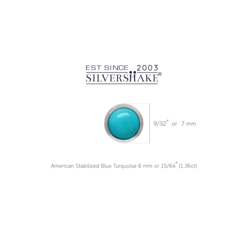 Silvershake 6MM Round Shape Cabochon Stones or Inlay White Gold Plated or Yellow Gold Plated 925 Sterling Silver Bezel Set Stud Earrings Jewelry for Women or Teens3