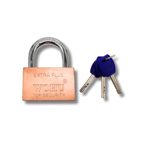 Image of Heavy Duty Keyed Lock | Hardened Steel Shackle Lock | Anti-Rust Security for Gate, Warehouse & Outdoor Use (ALT-25 Copper (70MM))