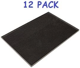 (12 Pcs.) Large 18"x12" Rubber Bar Service Spill Mat, "Brown" 1 Dozen