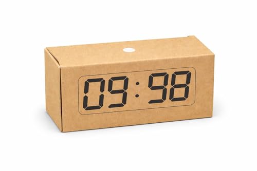 Image of LED Mirror Display Clock with Alarm, Snooze, and Adjustable Light, USB Powered, White