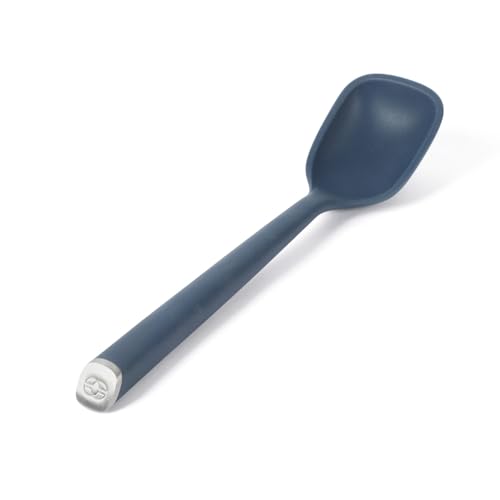 Image of Calphalon Edge Silicone Spoon, Flexible Silicone Cooking Spoon with Reinforced Core, Heat-Resistant Nonstick-Safe Kitchen Spoon for Stirring, Mixing & Serving, Navy