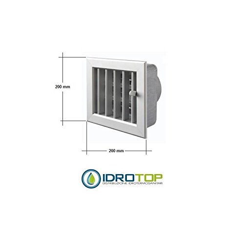 Bocchetta Aria cm20x20 regolabile Bianca con Adattatore D.150 per Caminetti