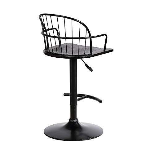 Butaco Ajustable Armen Living Edward en Madera y Metal Negro miniatura 6
