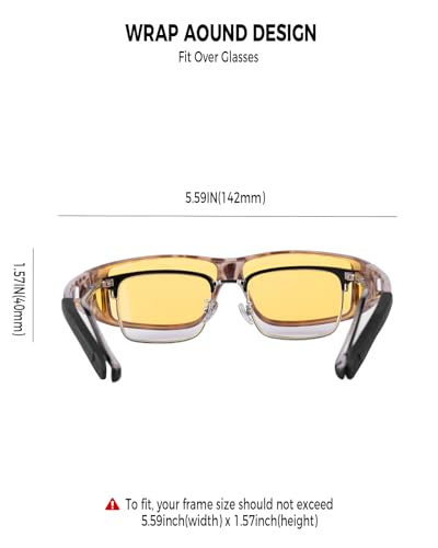 Image of Night Driving Glasses for Men Women Fit Over Sunglasses Anti Glare Polarized HD Night Vision Glasses