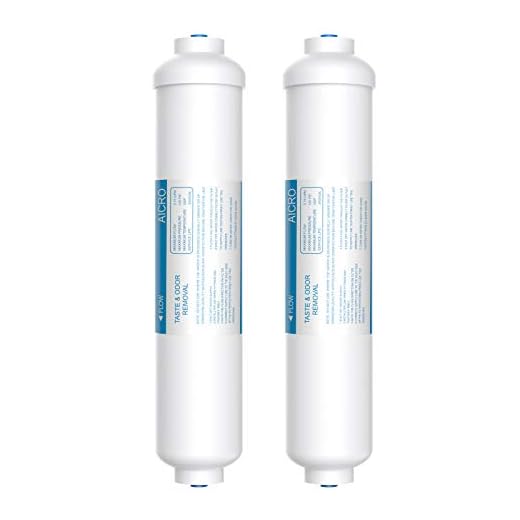 Vegebe Inline Water Filter for Ice Maker, Refrigerator, Under-Sink Reverse Osmosis Water System, Post Activated Carbon Water Filter Replacement Cartridge with 1/4-Inch Quick-Connect (Pack of 2)