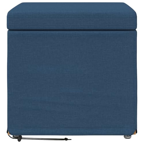 Tabouret de bar simple avec coussin doux bleu et structure en bois