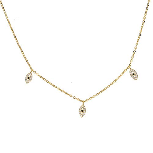 Collier en argent véritable 925 anti-allergie avec fines gouttes de Cham légères pour femmes