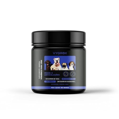 Suplemento Articular Saboroso para Cães VYGROX 150g – Ossos e Articulações Fortes com Colágeno Tipo II, Glucosamina e Ômega 3, Sabor Beterraba e Batata Doce (1 unidade)