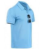 GLESTORE Męska koszulka polo Męska koszulka polo z rękawami w kolorze żelaza LBlue L