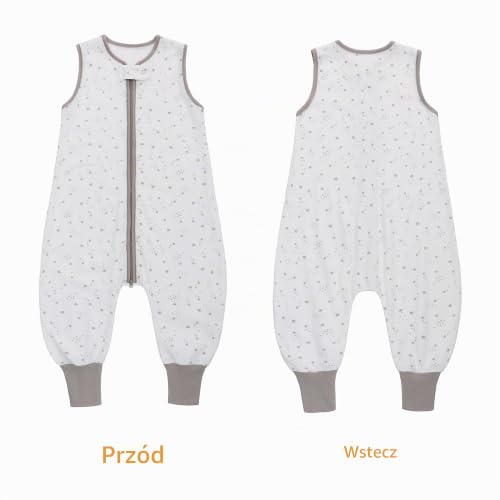Śpiwór niemowlęcy na lato z nogawkami, 0,5 Tog, 100% bawełna, śpiwór letni dla chłopców i dziewczynek