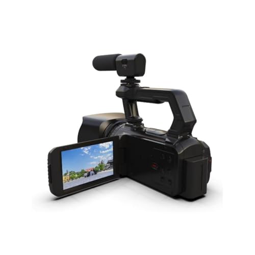 HD 4K 56MPビデオカメラ 6倍光学ズーム 4.0 IPSタッチスクリーン ハンドヘルドビデオカメラ DV録画機能 Vlogging用(BLACK_SD (640X480))