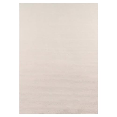 HomebyHome Dywan z krótkim włosiem do salonu, 240 x 340 cm, kremowy, nadaje się do prania, do sypialni, jadalni, idealny jako dywan kuchenny – puszysty, bardzo miękki, jednokolorowy, antypoślizgowy,