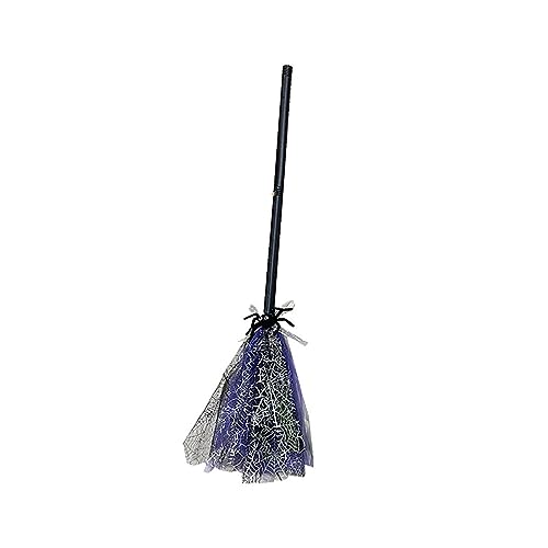 Kokiya Halloween Witch Broom, Witch Broomstick Party Festival Kids Halloween Broomstick Spider Broom for Club Carnivals Boys Girls Cosplay Dress up, Violet