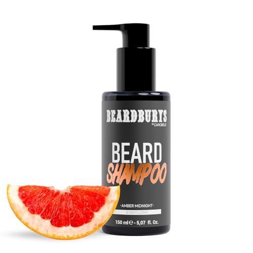 Beardburys Champu Barba Hombre 2 en 1 | Limpiador Facial y Jabón Barba, Piel Protegida y Barba Suave, Sin Sulfatos y Sin Parabenos, Vegano, Aroma Amber - 150ml