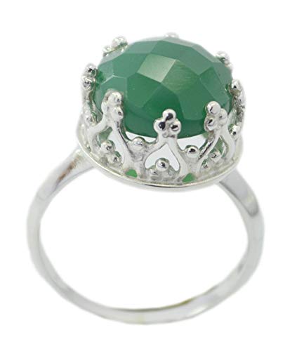 Bague onyx vert RIYO en argent 925 véritable pour éviter les allergies cutanées